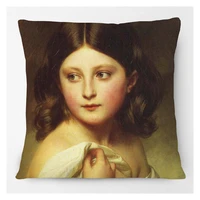 vintage plush throw pillow soft stuffed cotton cushion oil painting portraits girls print decorative cushions throw pillow
