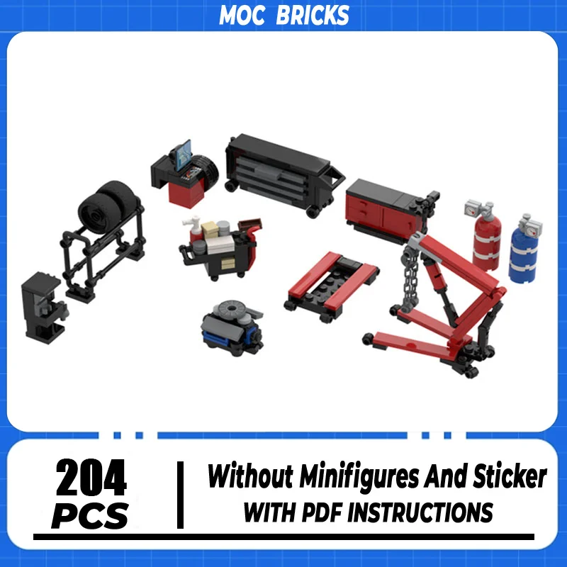 

Конструктор Moc, конструктор скоростной полем, гараж, строительные блоки «сделай сам», F1 мероприятия, инструменты для ремонта автомобилей, игрушки, подарки