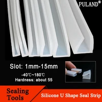 1m silicone rubber u shape seal strip solid gasket window car door shower frameless glass edge weatherstrip soft protect white