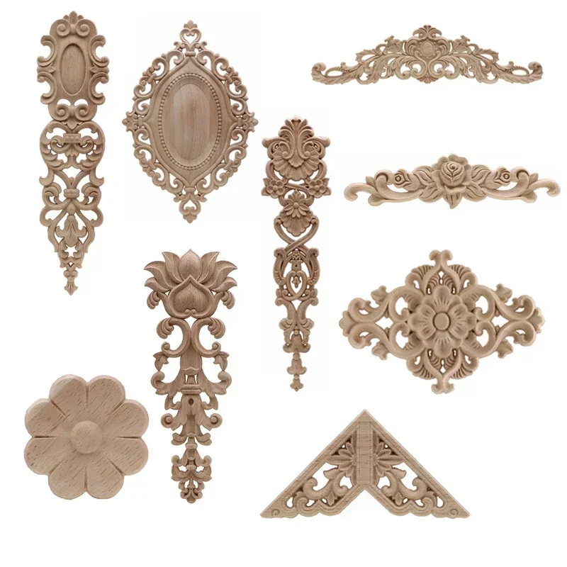 Мебель из массива дерева в европейском стиле декоративная Цветочная аппликация