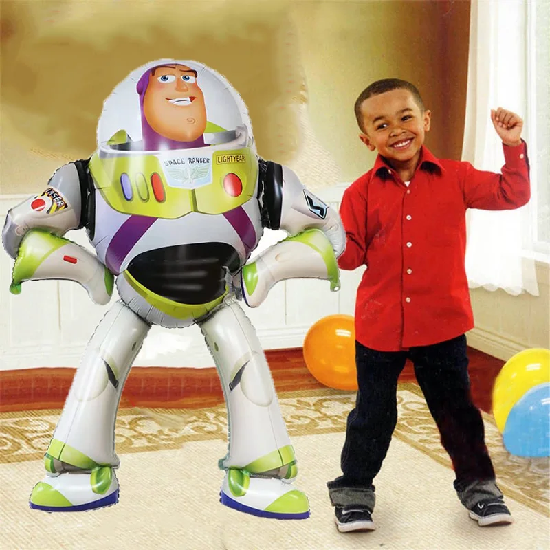 

3D Great 101*134cm Cartoon Toy Woody Captain Buzz Lightyear Foil Balloons Superhero Story Globos Kids Birthday Party Decoration