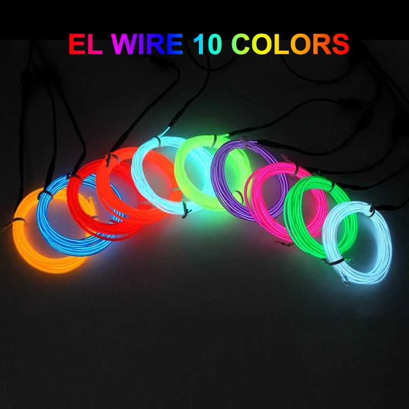 

EL Wire Neon Light Dance Party Decor Light RGB LED Lights Neon LED Lamp Flexible EL Wire Rope Tube Waterproof LED Strip Lights