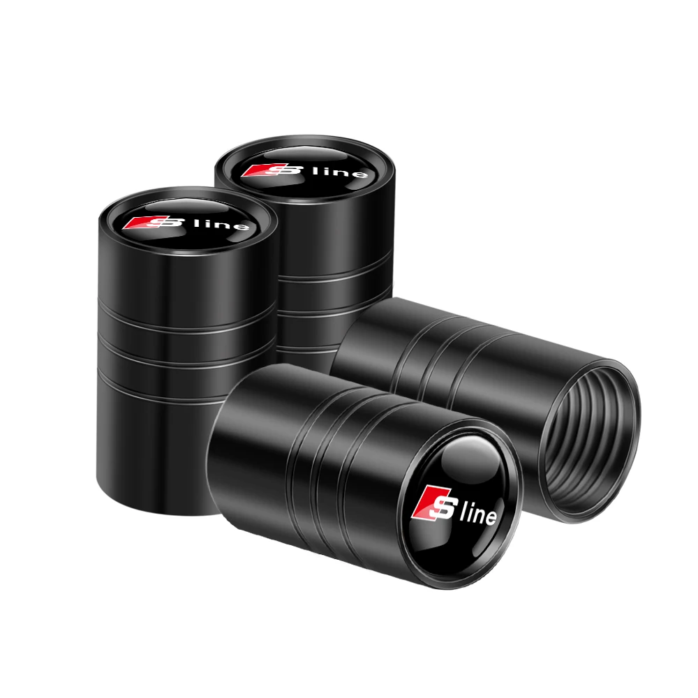 

4 шт. металлические стержни клапана для автомобильных шин, крышка стержня воздушного клапана для Audi RS S SLINE TT A3 Q5 Q7 A3 A5 A7 RS A4 B8 A4L A6L A8L