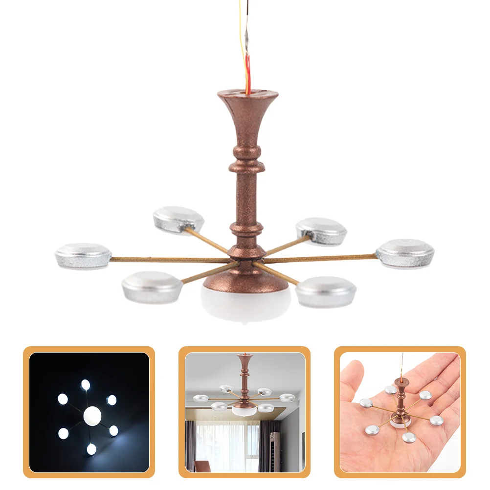 

Декоративная модель люстры, миниатюрное освещение дома, ландшафтное украшение, Миниатюрная лампа из АБС, крошечный потолок