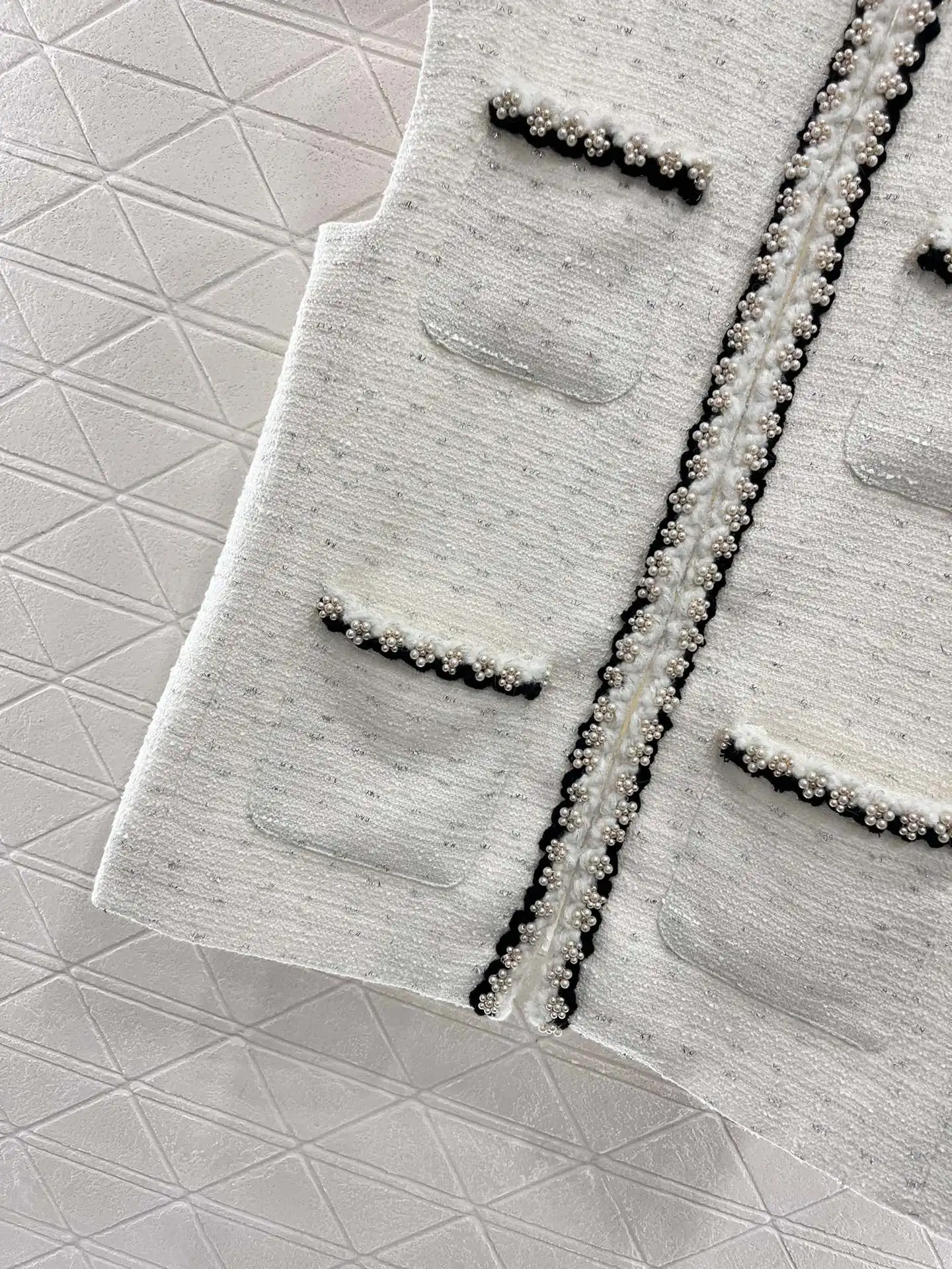 Новый осенне-зимний жилет с круглым воротником тканые карманы бусинами ручной