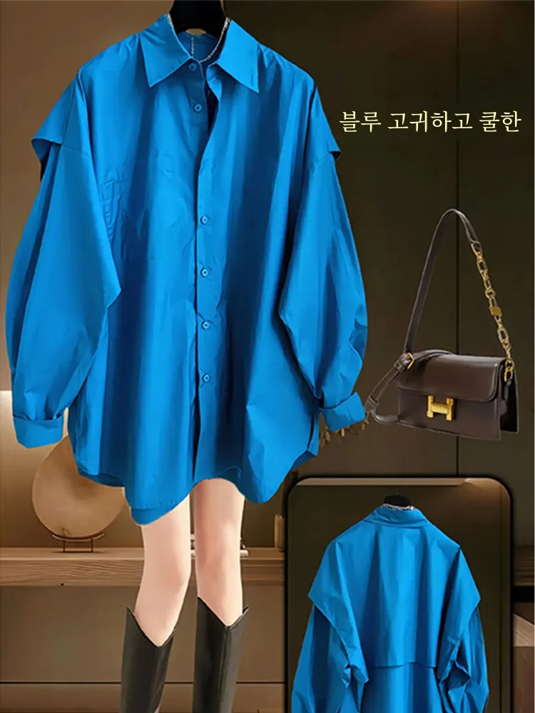 Shirts 2024 New Women's Overalls Royal Sister Business Wear White Sun Protection Top French sle Beautiful Cold Sle High-E...