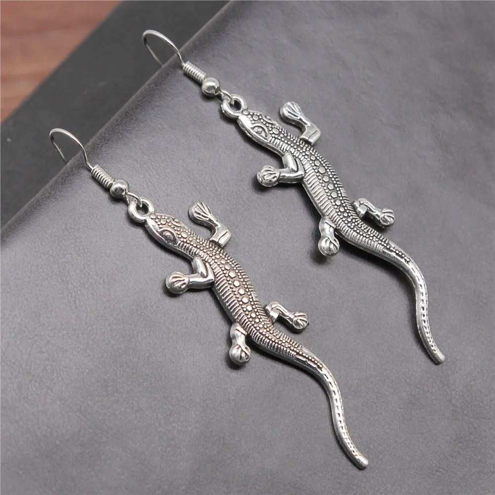 Модные серьги ручной работы в простом дизайне антикварного серебряного цвета