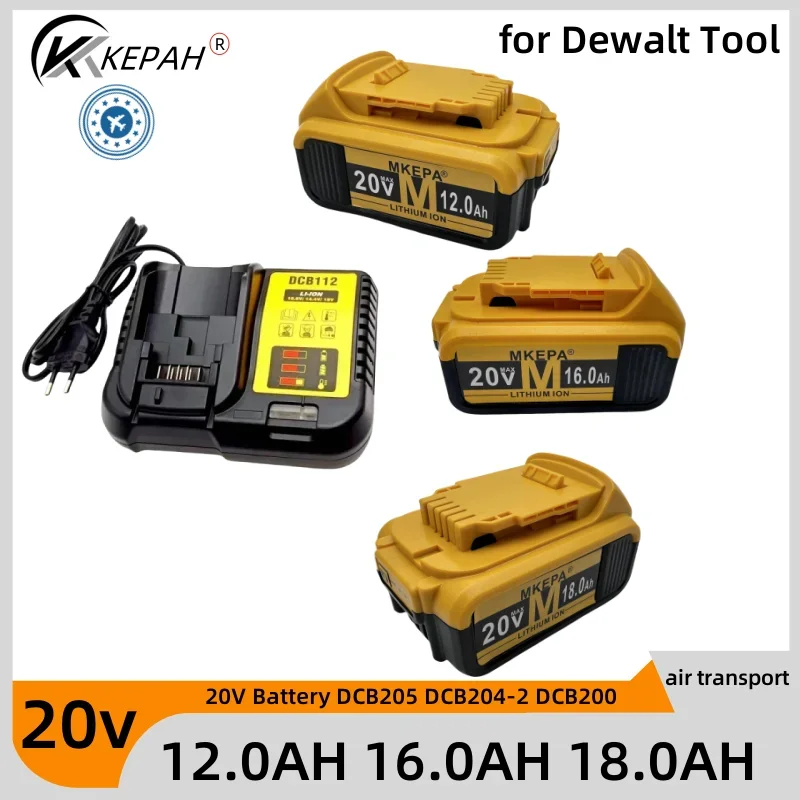 Новый 100% оригинальный аккумулятор 18 Ач 16 12 20 В для электроинструмента Dewalt DCB206