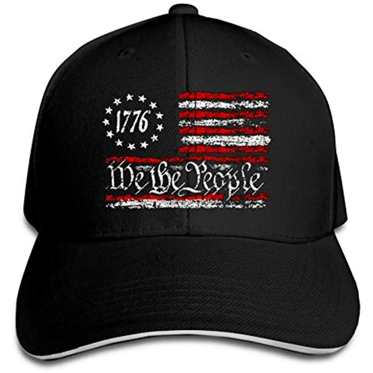 

We The People 1776 Vintage USA Flag2 Baseball Cap Adjustable Sandwich Cap Sandwich Cap Dad Hat Four Seasons Casual