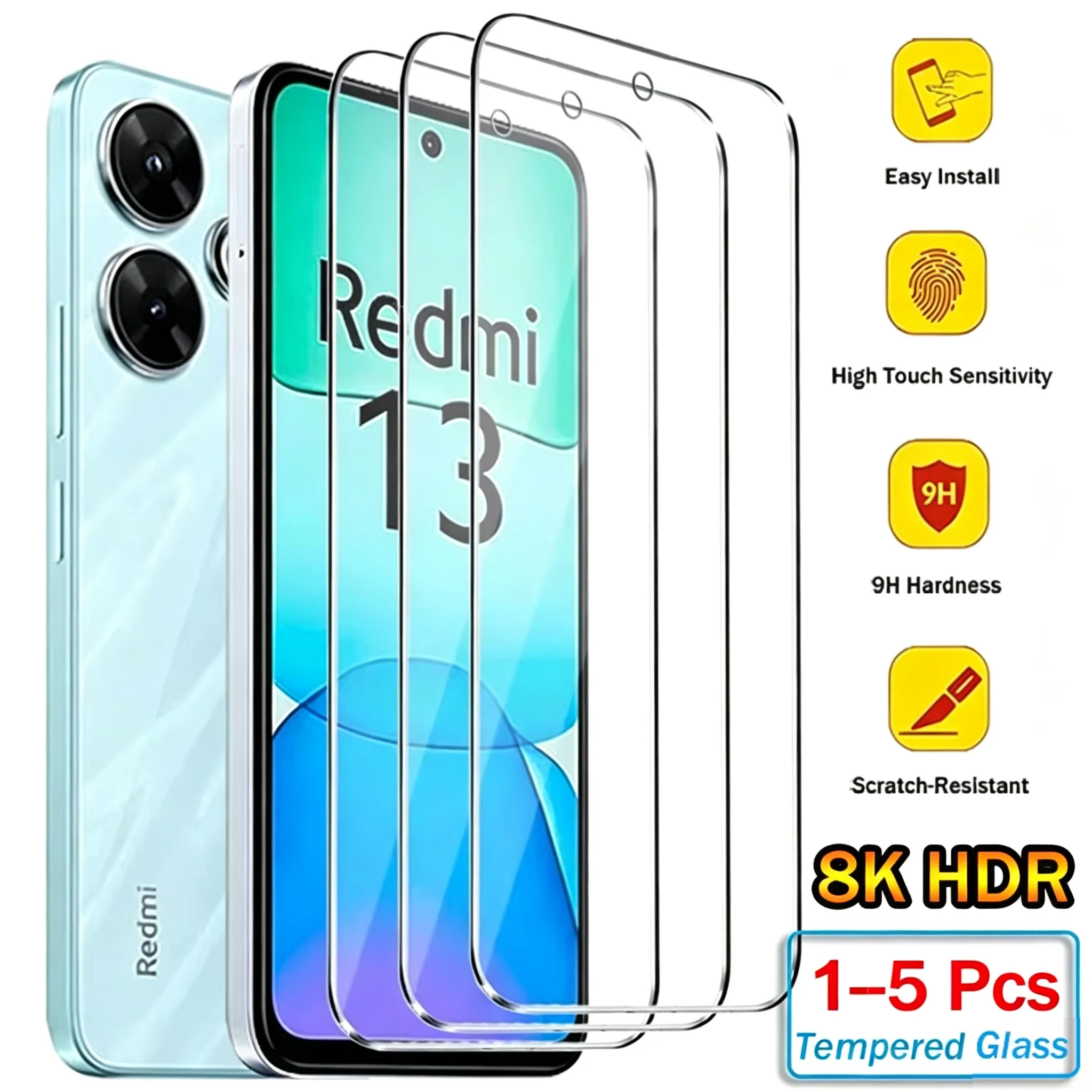 Фото 1-5 шт. HD закаленное стекло для Xiaomi Redmi Note 15 Pro 14 13 12 11 10 Pro 14S Защитное стекло для экрана Redmi 15 15C 14C 13C 10C 12C №1