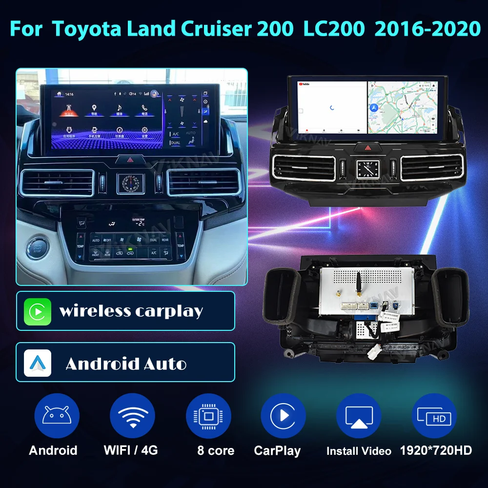 

Антибликовая Автомагнитола для TOYOTA, 12,3 дюйма, Android 10, 128 ГБ, для LAND CRUISER 200, LC200, 2016- 2020, GPS-навигация, DVD, мультимедийный плеер