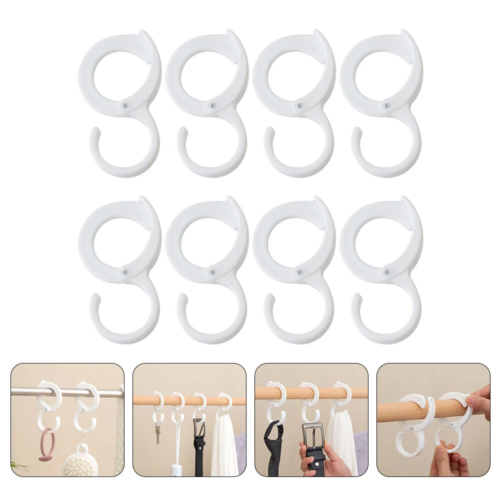 

8pcs Multi-Functional Kitchen Hooks Anti-drop Plastic Hooks Bathroom Towels Hangers
