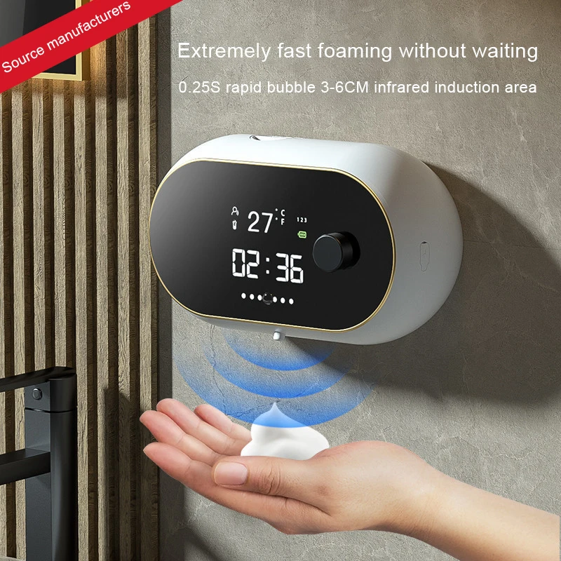

Hand Washer Automatic Induction Foaming Hand Washer LED Display Screen Household Infrared Sensor Soap Dispenser