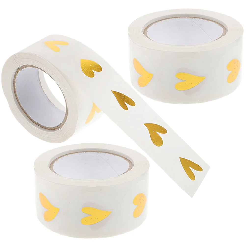 

3 Rolls of Wedding Invitation Cards Stickers Delicate Sealing Stickers Label Stickers for Gift