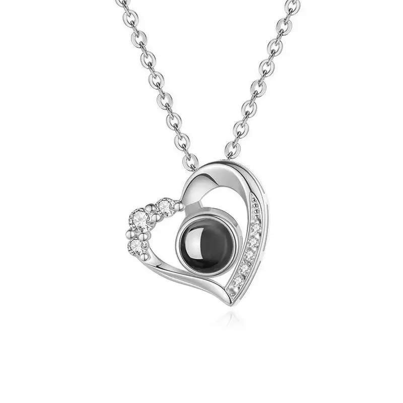 Ожерелье С Любовью Проектор Я Люблю Тебя В 100-м Языках Медная Подвеска Титановая