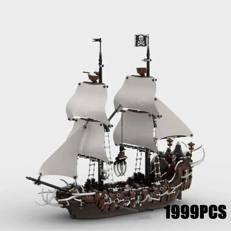 Конструктор Moc модель корабля строительные блоки пиратский батарейный корабль