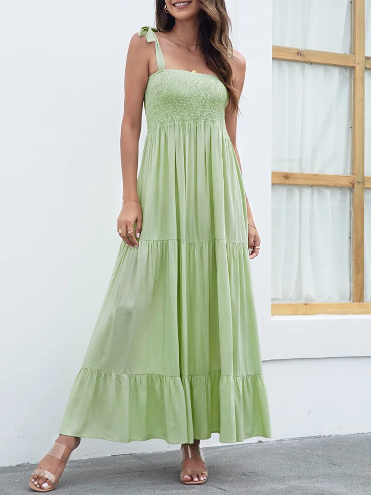 

Женское атласное платье Макси без рукавов, повседневное длинное платье из мягкого шелка, с винтажным принтом, для гостей свадьбы, лето