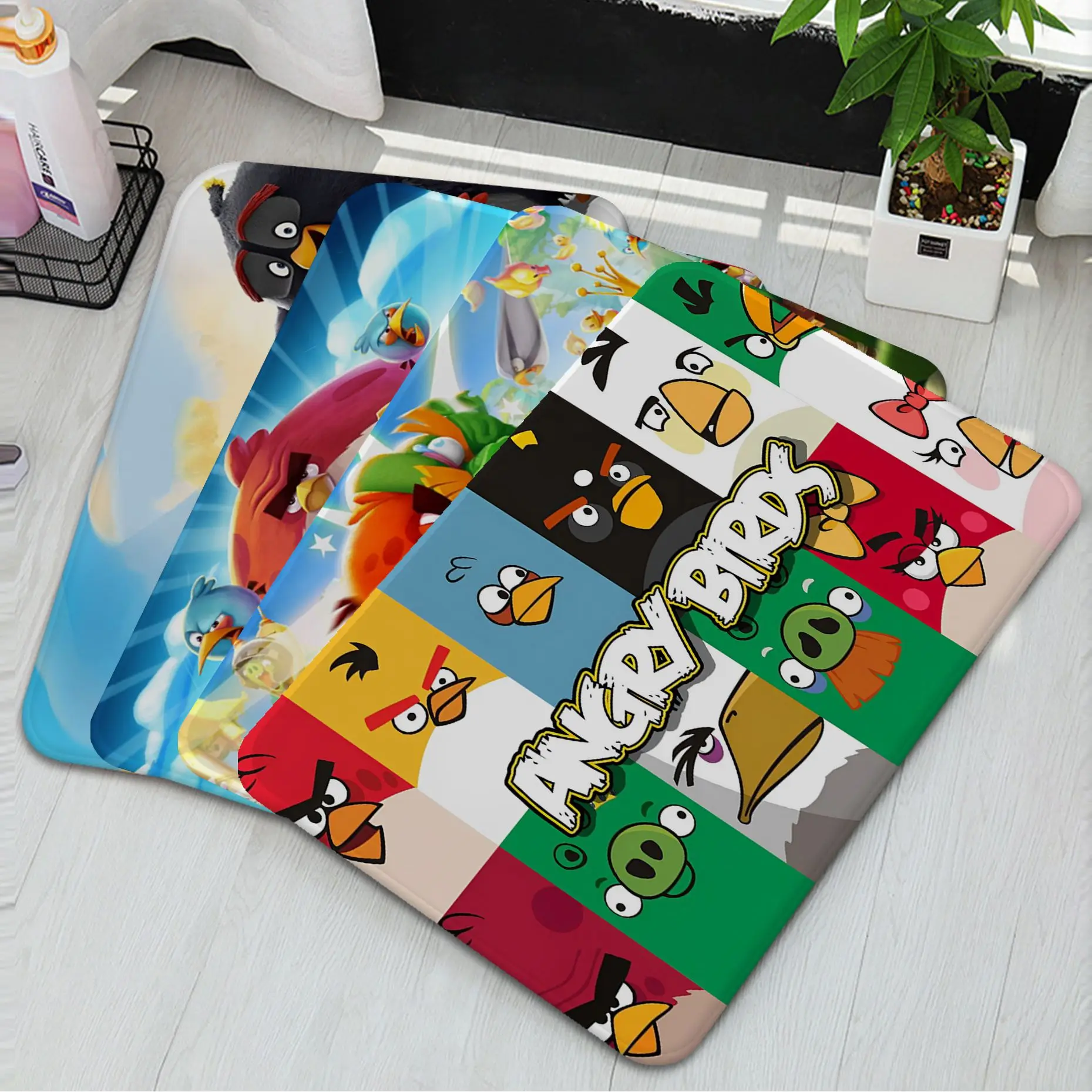 

Cartoon A-Angry Birds Floor Mat Entrance Door Mat Nordic Style Bedroom Living Room Doormat Balcony Anti-Slip Modern Home Decor