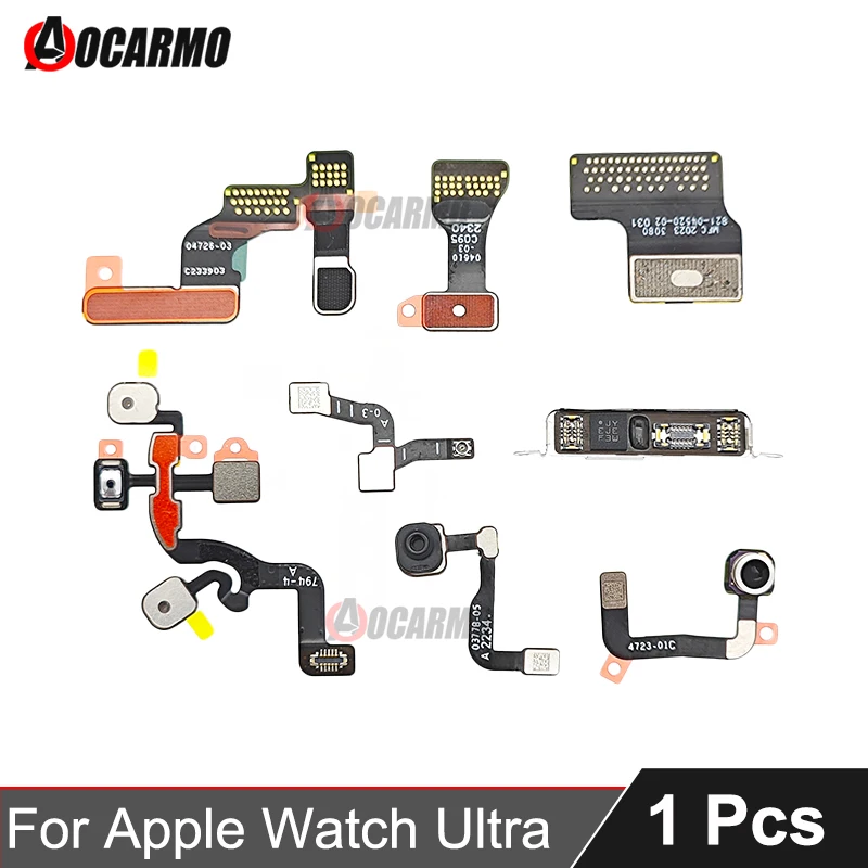 Фото Aocarmo для Apple Watch Ultra 49 мм ЖК-дисплей, микрофон с питанием, Корона, Bluetooth, маленькая доска, подключение аккумулятора, гибкий кабель, запасные части №1