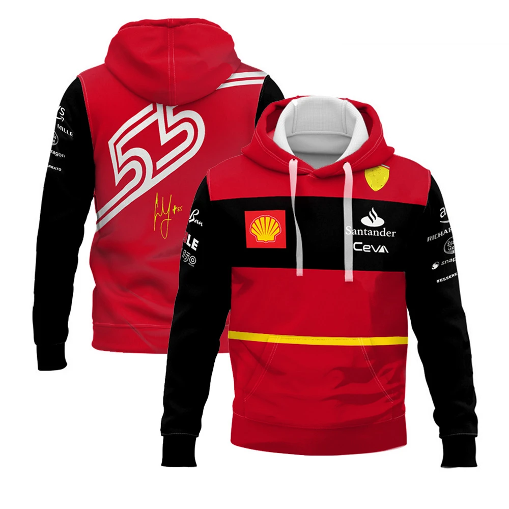 

2022 Hot Selling New Champion F1 Formula One Ferrari Team Hoodie Men And Women Racing Extreme Sports Enthusiasts Red Pullover