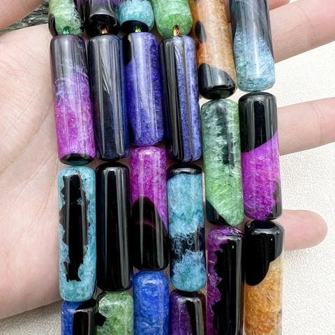 Большие разноцветные агатовые бусины MARUCOL