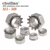 k lock nut m3 m4 m5 m6 m8 k type gear k lock nuts diy 304 stainless steel keps nuts toothed polydentate hex k nut