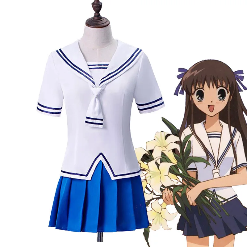 

New Japan Anime Fruits Basket Tohru Honda Cosplay Costume Uniform JK Girl School Uniform Sailor Costumes Anime Cos Accessories