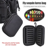 fishing spinner spoon lures bag portable fly hooks sequins wallet case eva fly fishing spoon bait storage case fishing tackles