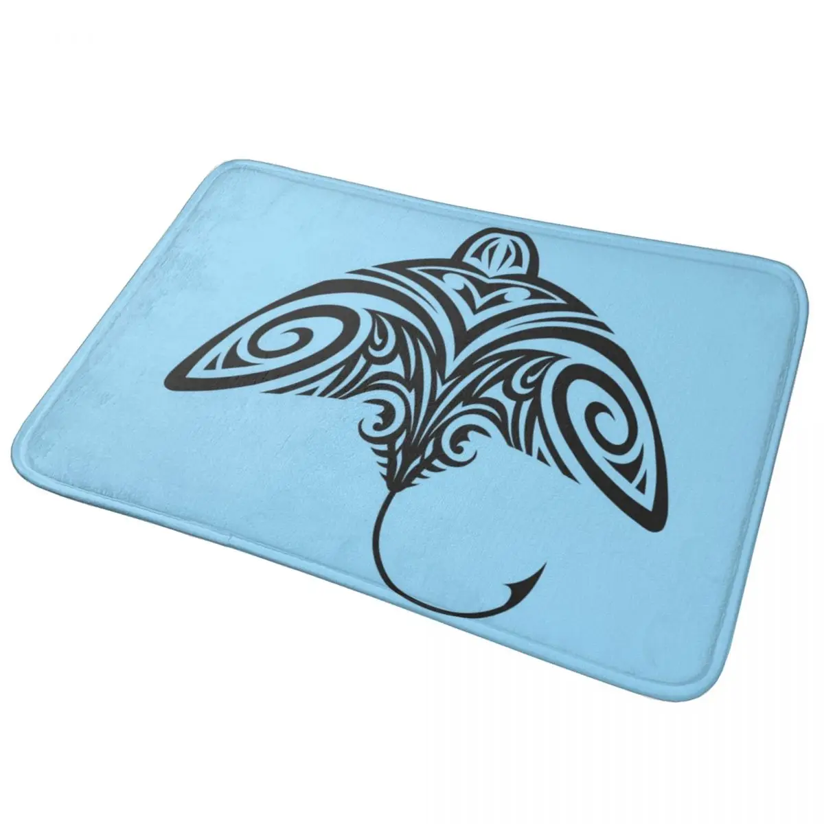 

Tribal Tattoo Polynesian Stingray Design Doormat Anti-skid Super Absorbent Bathroom Floor Mats Home Entrance Rug Carpet Footpad