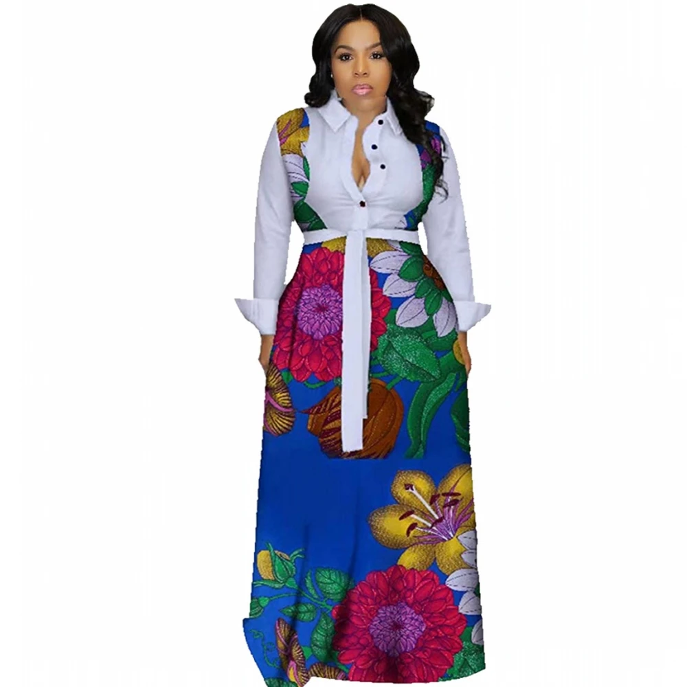 

2021 Dashiki RAutumn Winter Maxi Dress Ladies Traditional African Clothing Fairy Dreaes Elegant African Dresses For Women