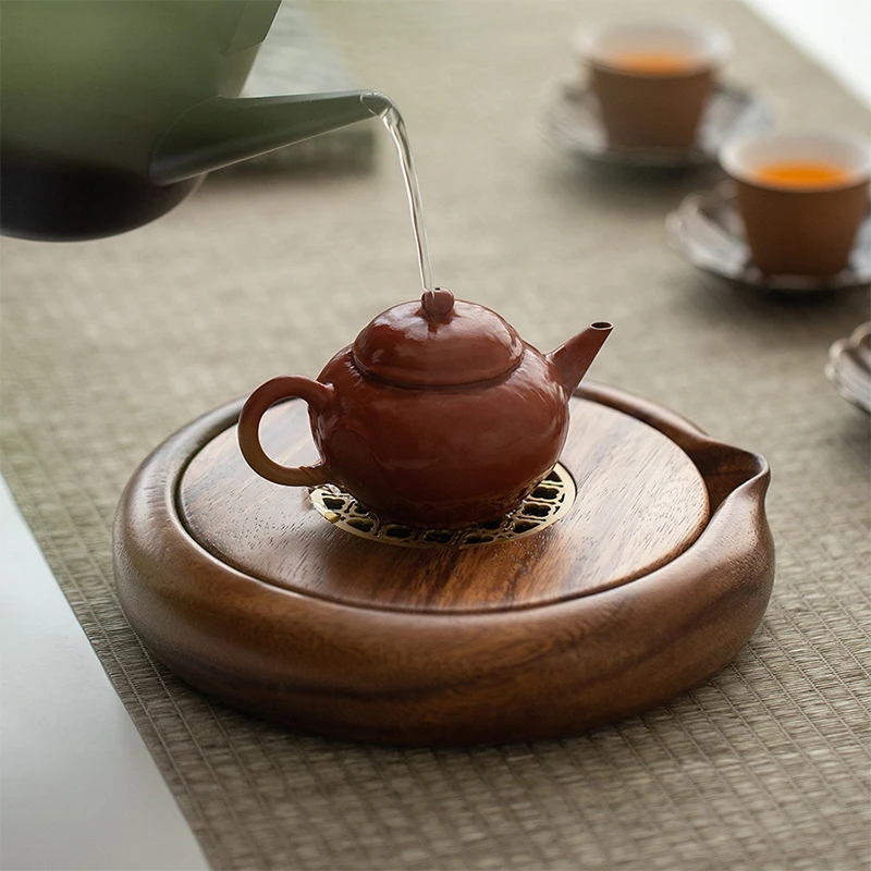 

Традиционный Поднос Для Чая Из Цельного Орехового Дерева, Подставка Для Чайника, Коврик Для Офиса, Подставка Под Кофейную Чашку