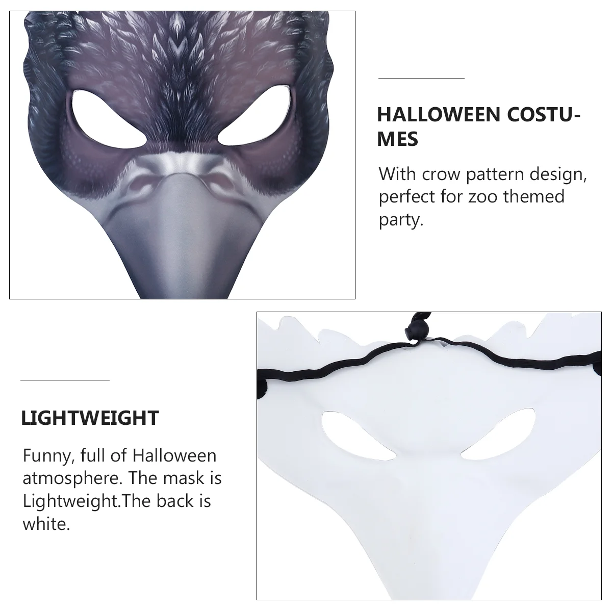 Костюм паука для детей маска вороны клюв половина лица Хэллоуин карнавал