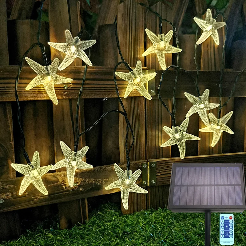 

Рождественские украшения 2023, гирлянда на солнечной батарее, светодиодные огни для двора, морской звезды, водонепроницаемые светодиодные лампы с питанием от внутреннего дворика, светильник для сада, 134