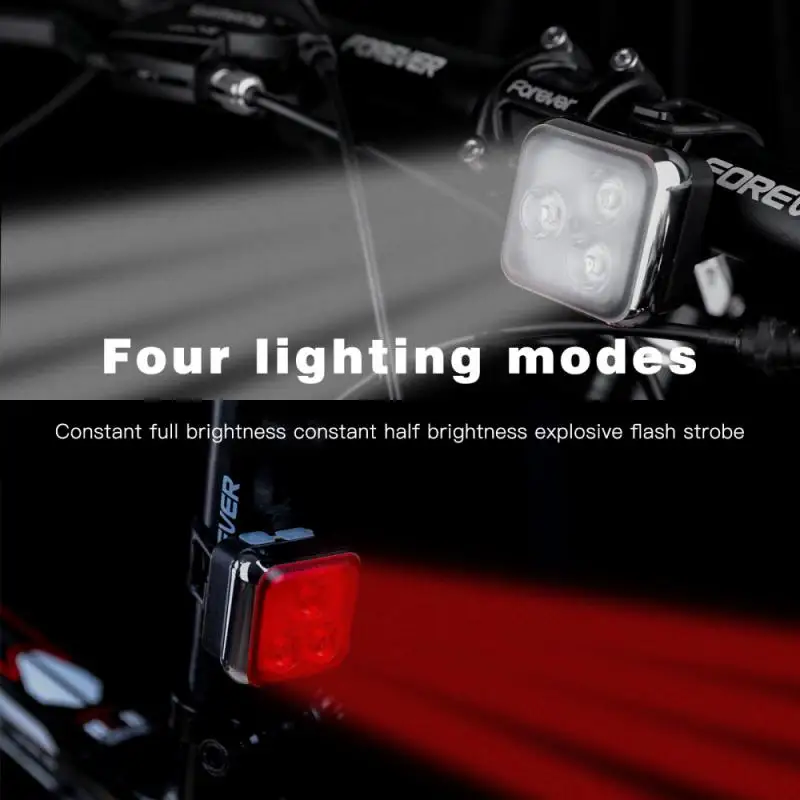 

LED Safety Warning Cycling Light Usb Chargeable Bike Rear Lamp IPX6 Waterproof Helmet Backpack White Red Bicycle TailLight