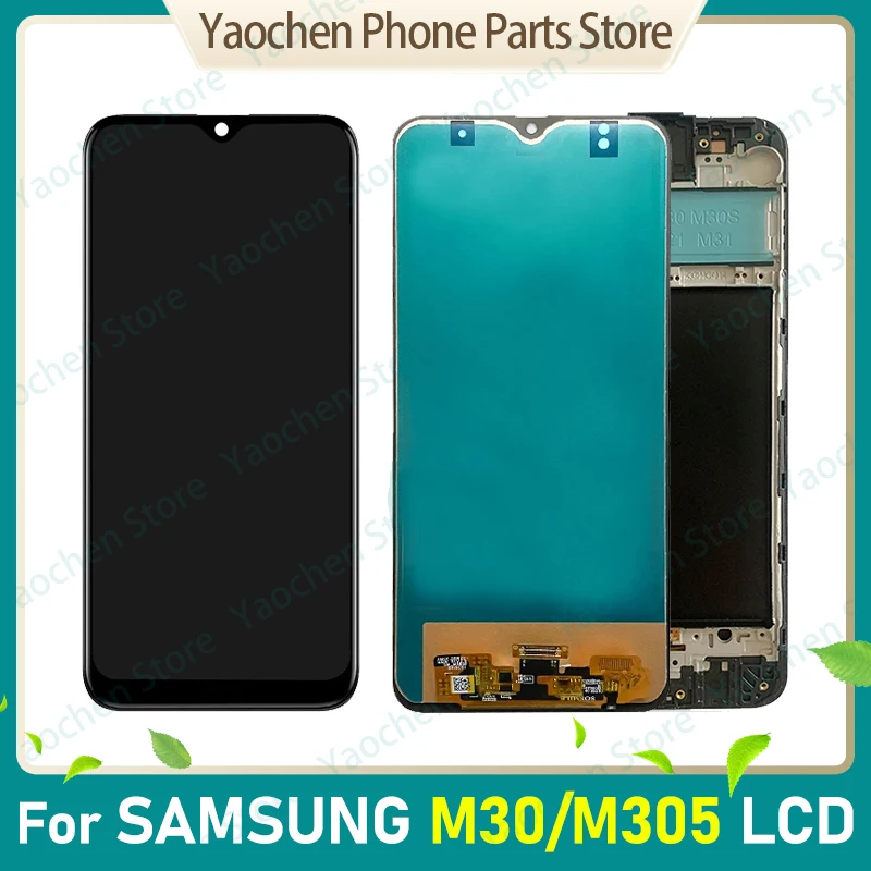 Дисплей для Samsung galaxy M30 M305 M305F M305FN M305G M305M A3051 A3058 A3050, ЖК-дисплей с сенсорным экраном и дигитайзером в сборе
