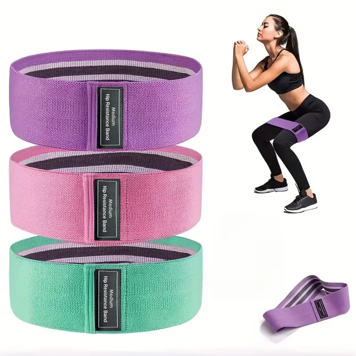 Эластичный пояс для йоги и фитнес-тренировок. Нескользящий латексный материал.