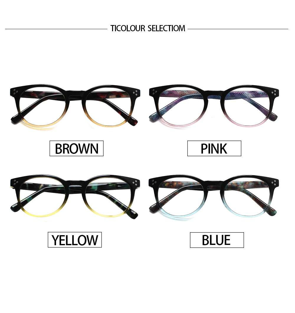 Антибликовые очки для чтения женщин круглые модные прозрачные линзы