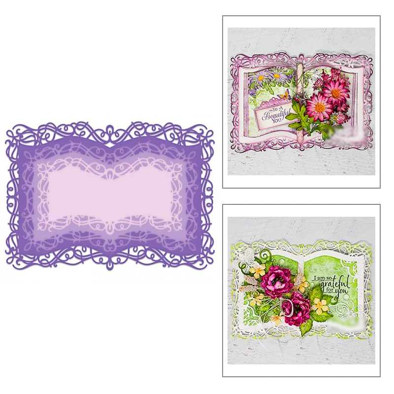 

2022 New Lace Frame Nesting Pattern Metal Cutting Dies For DIY Making Card Decoration Scrapbooking Craft Background No Stamps