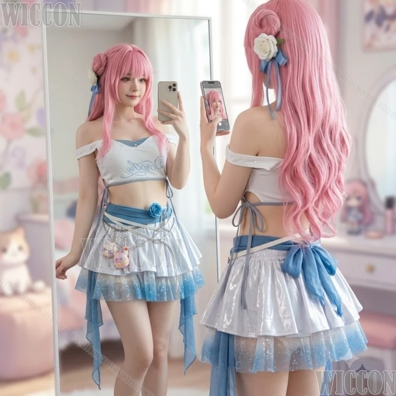 Фото Костюм для косплея Dorothy Goddess Game Idol Victory: сексуальное платье-торт белого и синего цвета с розовым париком для женщин на Хэллоуин, фестивали, Комик-Кон №1