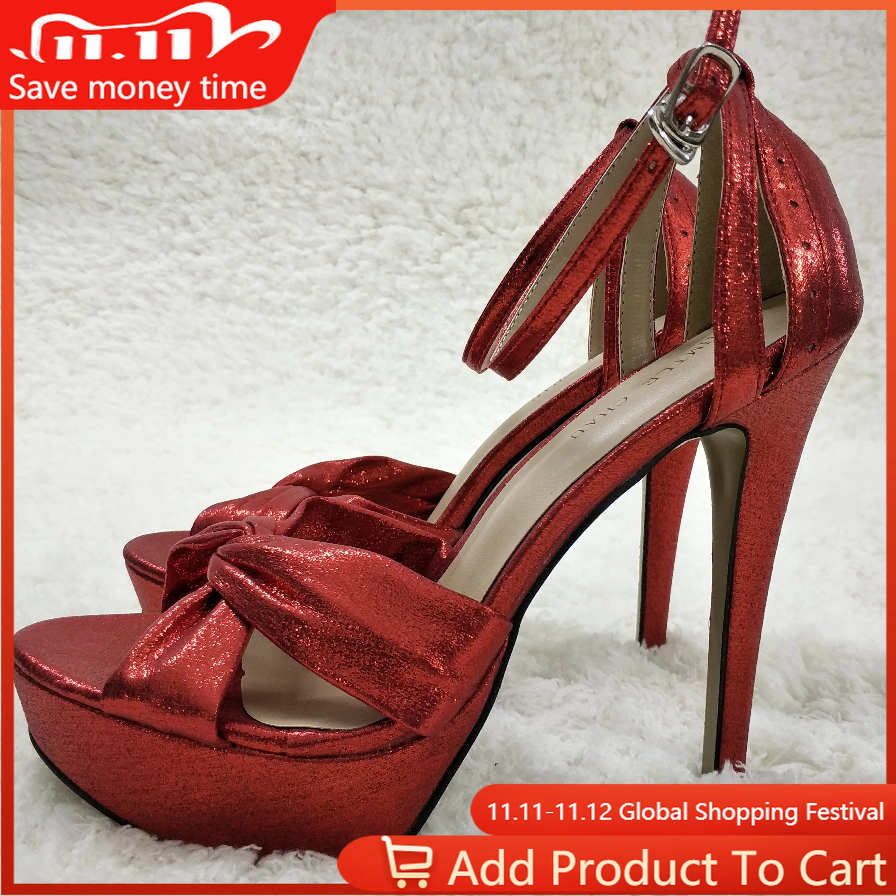 

Women Stiletto High Heel Sandal Sexy Ankle Strap Open Toe Platform Red Fashion Wedding Bridal Party Lady Shoe 3463SL-b4