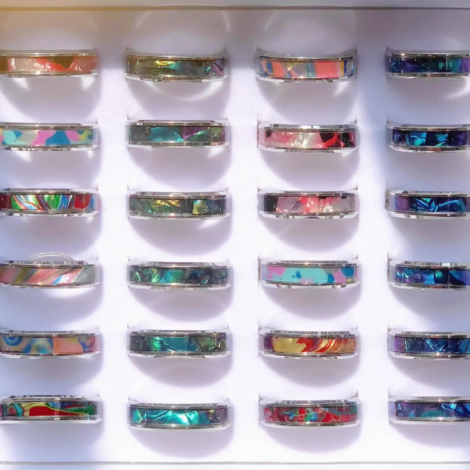 8 шт. кольца из нержавеющей стали для мужчин и женщин