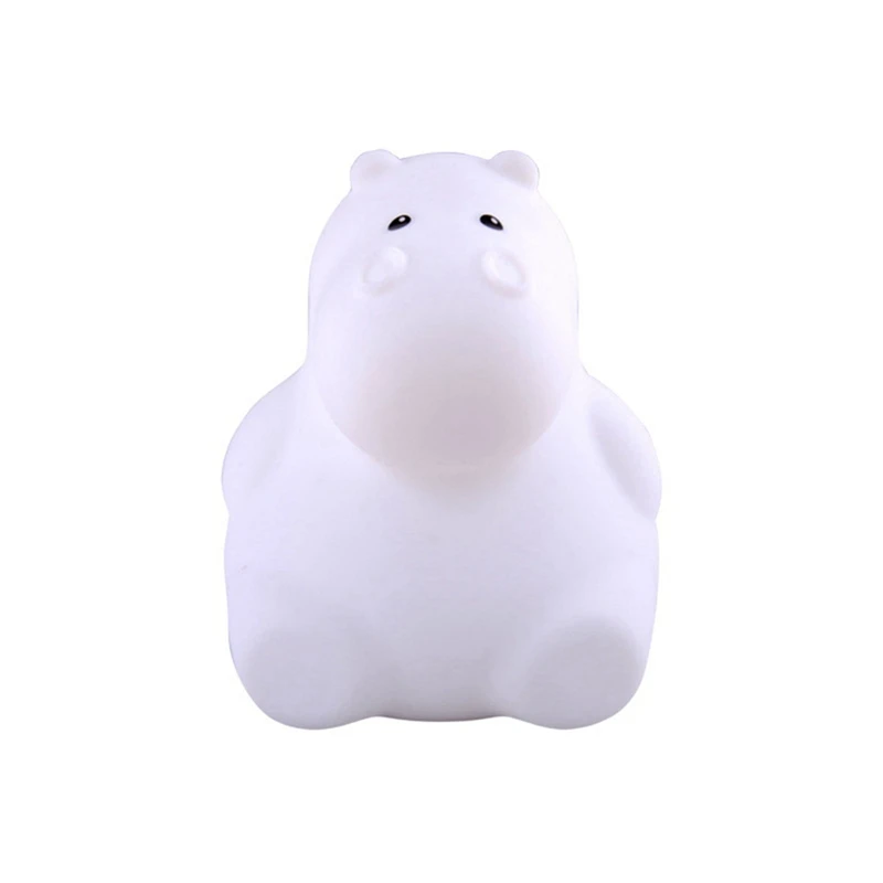 

Kids Night Light Cute Hippo Colour Changing LED Silicone Lights With Remote USB Rechargeable Nightlights For Childrens