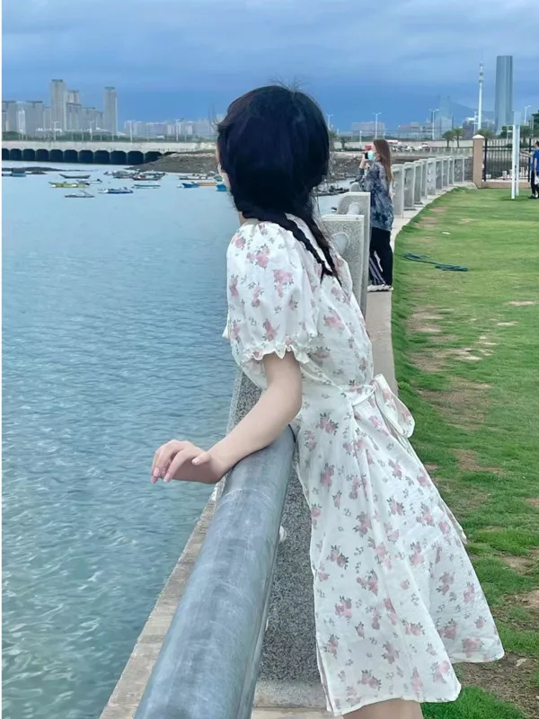 Новинка лета 2024 милое французское винтажное модное женское платье с