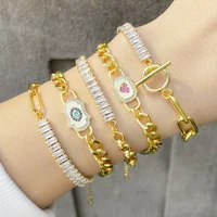 simple fashion design ins bracelet creative personality asymmetric cold wind zircon stitching geometric ladies bracelet jewelry