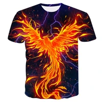 2020 3d mens t shirt summer fashion mens and womens wear 3d fire phoenix printed t shirt clothing t casual short sleeve shirt