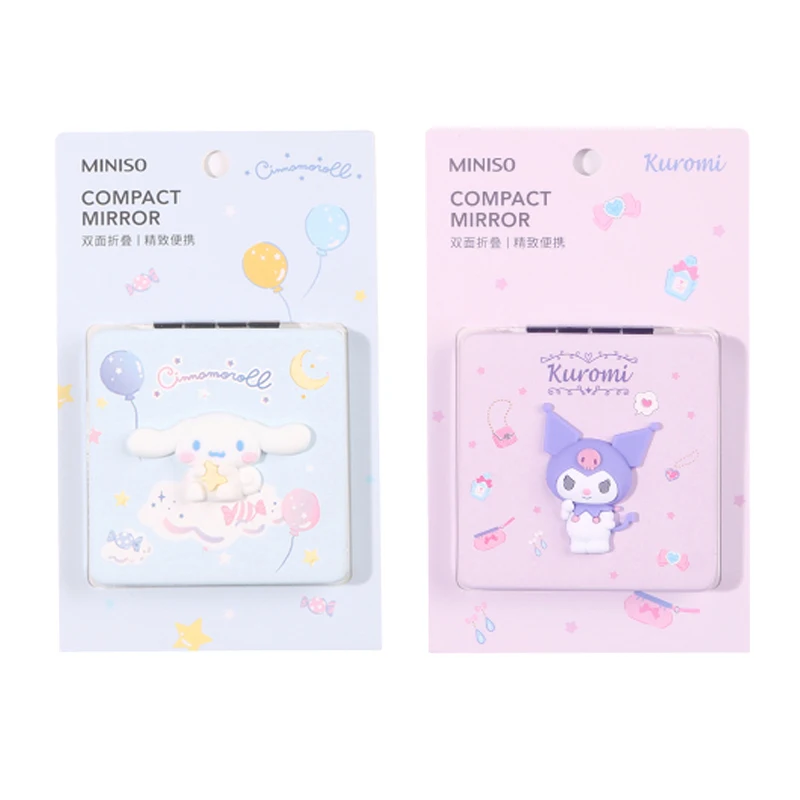 

3 вида стилей Sanrioed аниме Cinnamoroll My Melody Kuromi Kawaii Cute Ins двустороннее мерное складное удобное косметическое зеркало для девушек
