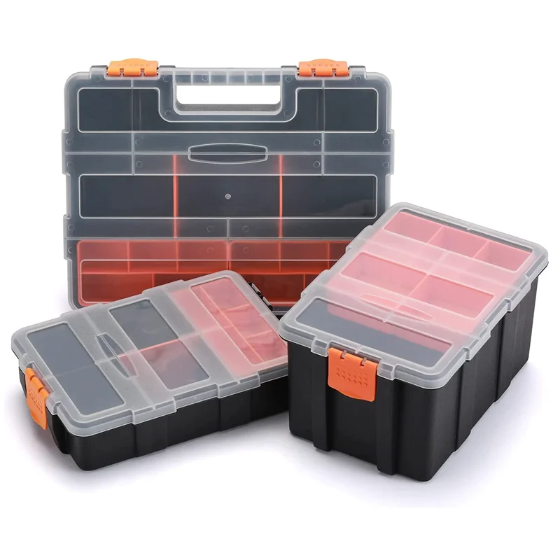 Plastic Portable Parts Toolbox Multi-Grid Combination Screw Storage Box Metal Parts Hardware tool Screwdriver repair tool box