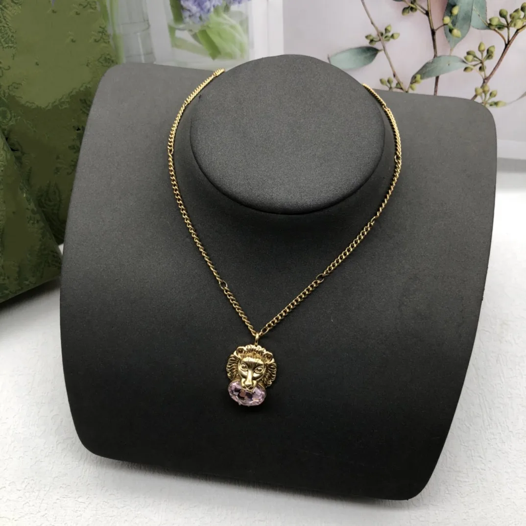 

European and American fashion retro Lion Head Pendant Necklace