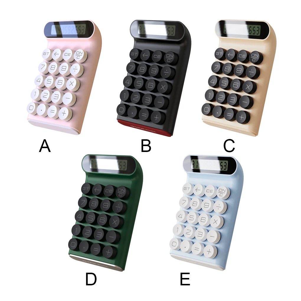 

Simple Calculator Student Stationery Calculating Device Vintage Retro Style Mechanic Keys Fashionable Multicolored Pink