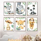 Плакат с животными в джунглях, панда, слон, планета, настенные плакаты в стиле бохо, настенные картины, украшение для детской комнаты